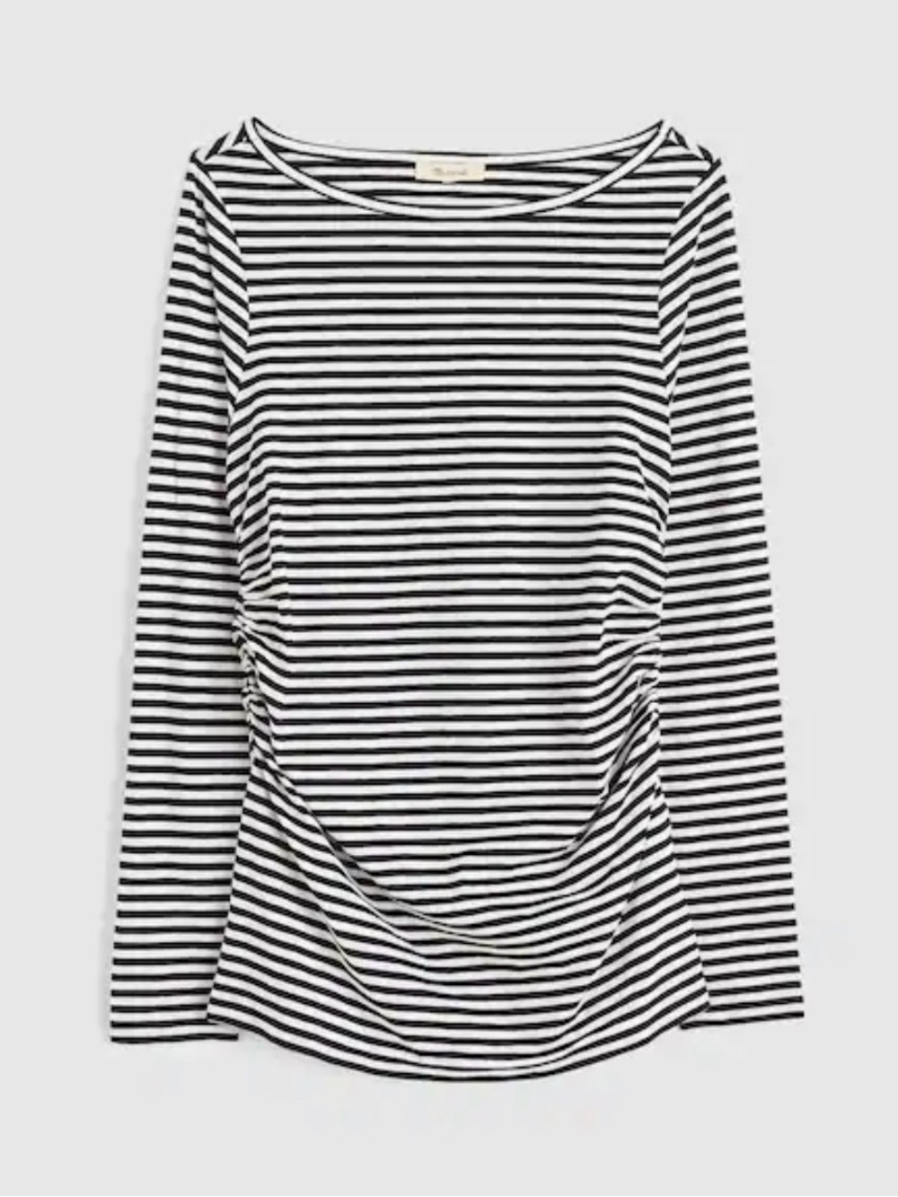 NWT MADEWELL Ruched Crewneck Long Sleeve Tee in Soft Slub size women’s small - Picture 4 of 8